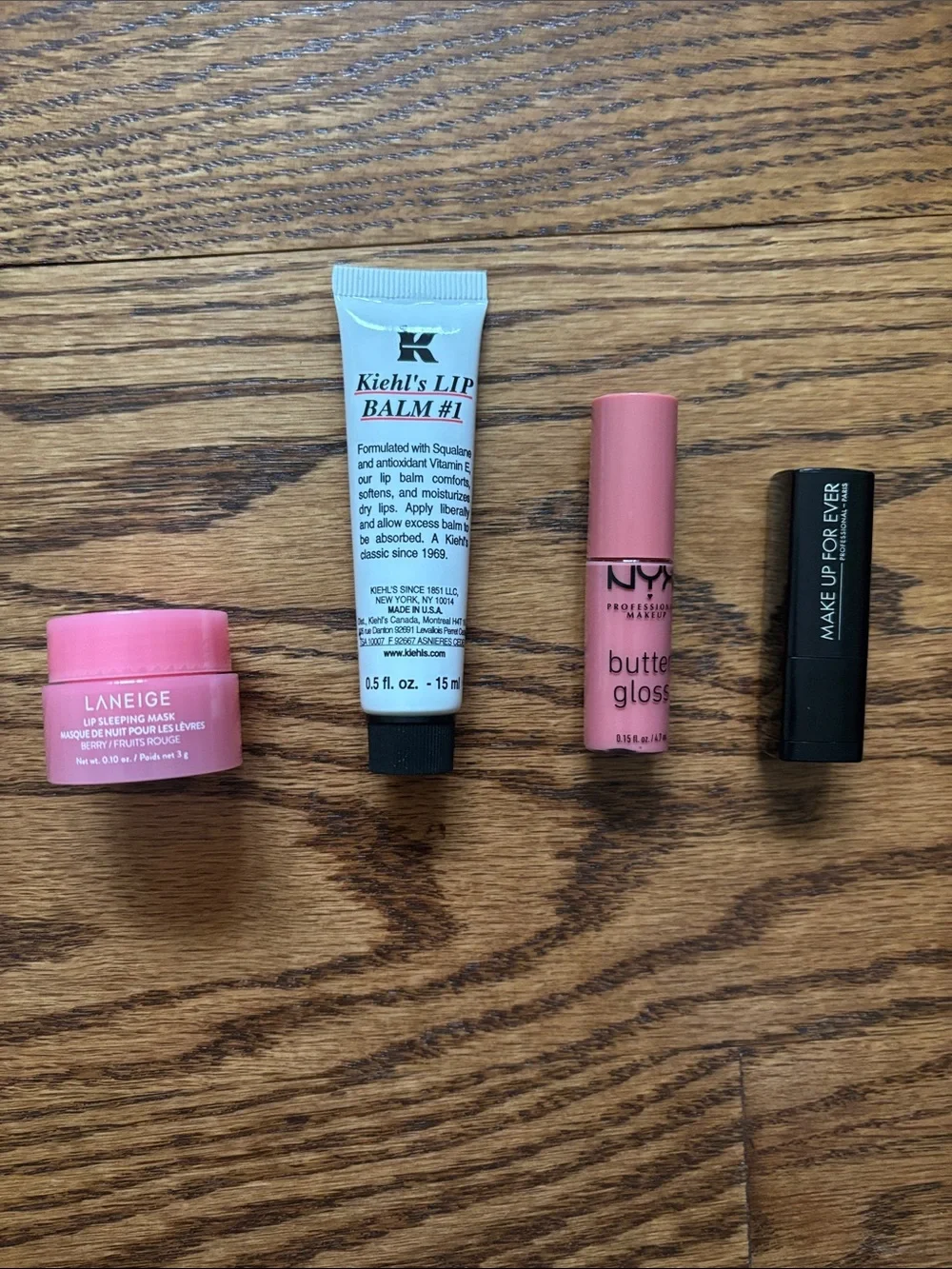 Bundle of 4 lip products Laneige, Kiehl’s, NYX, Make Up For Ever